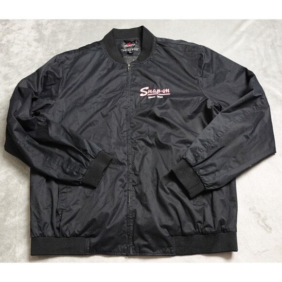 Snap-On Jacket Men's XL Black Full Zip Embroidered Stitched Long Sleeve Cho Ko